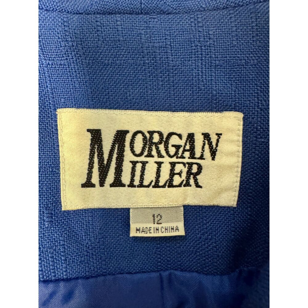 Vintage Morgan Miller Royal Blue Suit Women's Size 12 Gold Button Career Lined - Picture 3 of 13